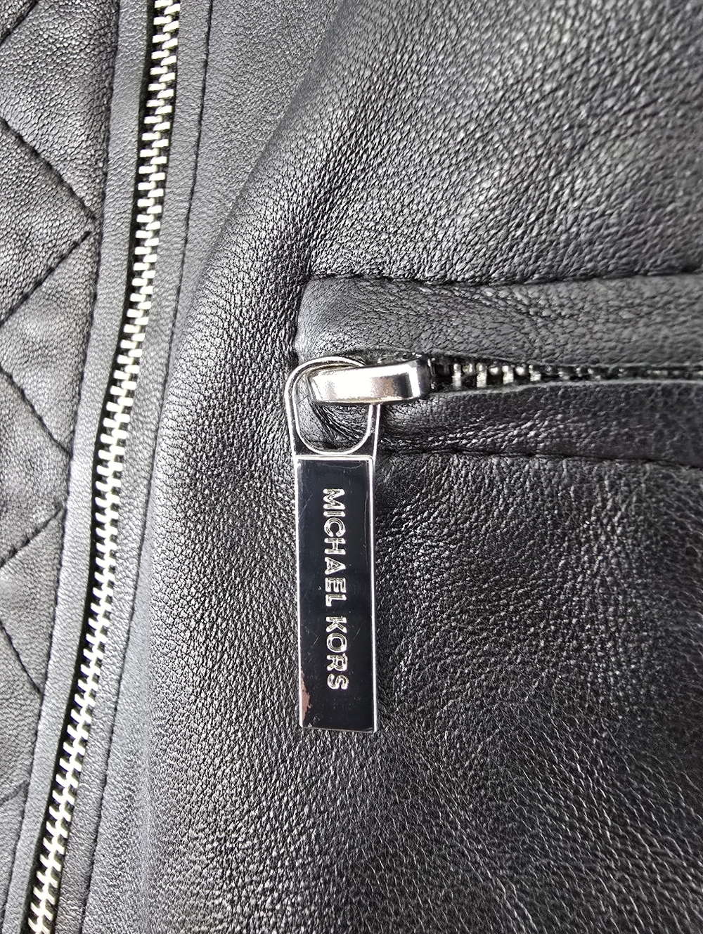 Michael Kors Lamb Leather Convertible Zip Front Moto Biker Jacket Black Size M - Picture 5 of 16
